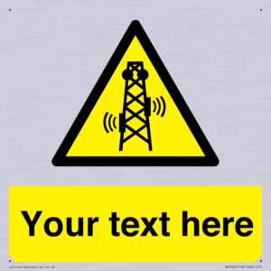 Custom warning RF radiation transmitter